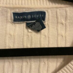 #13 Karen Scott Cream Cable Knit Sweater – Size L